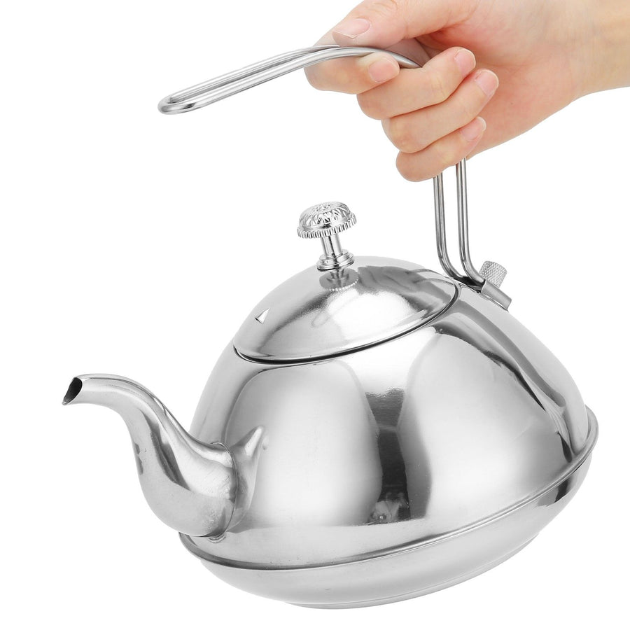 Stainless Steel Teapot with Tea Infuser Thickened NonMagnetic Kettle for Home Office(2L )