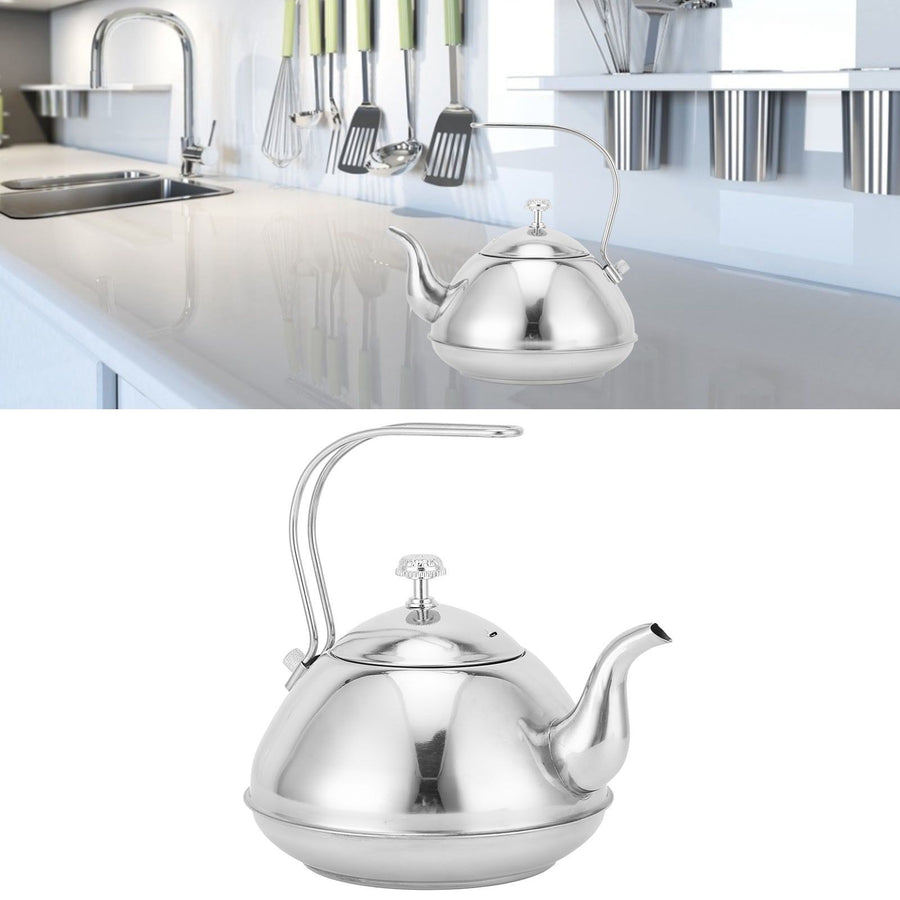 Stainless Steel Teapot with Tea Infuser Thickened NonMagnetic Kettle for Home Office(2L )