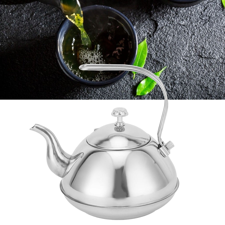 Stainless Steel Teapot with Tea Infuser Thickened NonMagnetic Kettle for Home Office(2L )