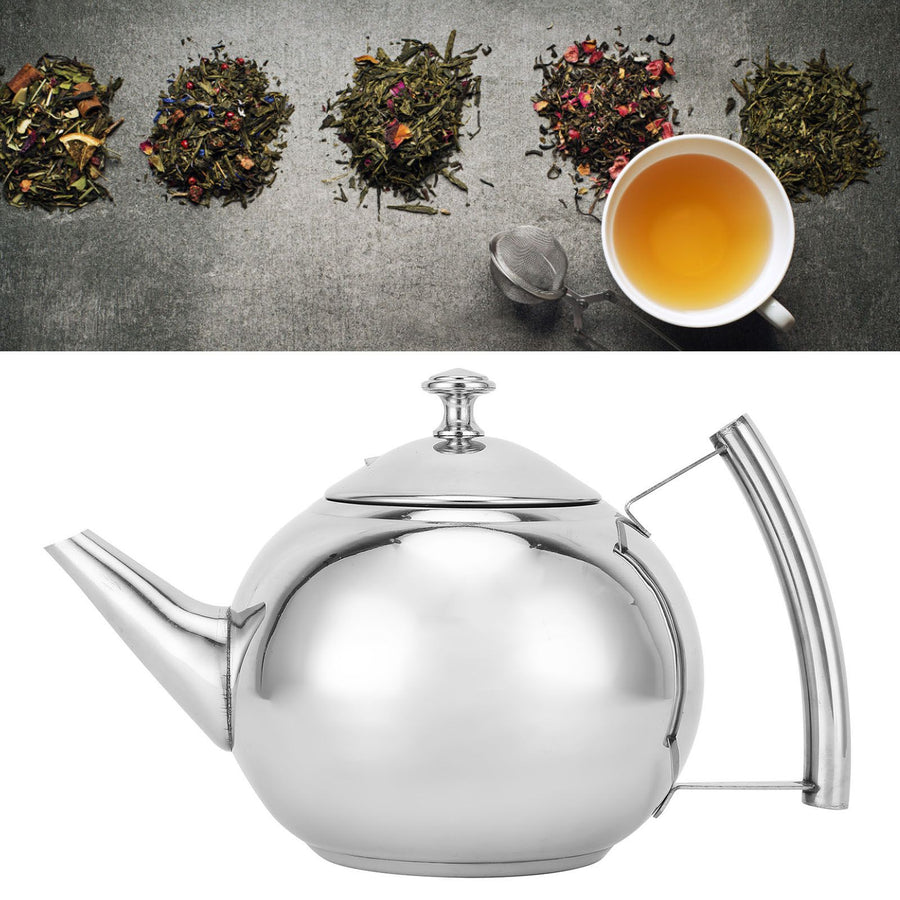 Stainless Steel Teapot Nontoxic Tea Pot Kettle with Filter for Brewing Loose Leaves and Tea Bags(1L )