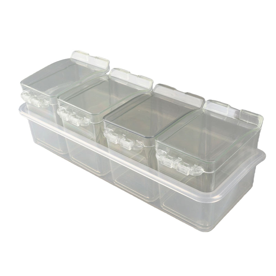Seasoning Storage Box Spice Pots Storage Container Condiment Jar with Cover and Spoon for Salt Monosodium