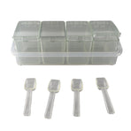Seasoning Storage Box Spice Pots Storage Container Condiment Jar with Cover and Spoon for Salt Monosodium