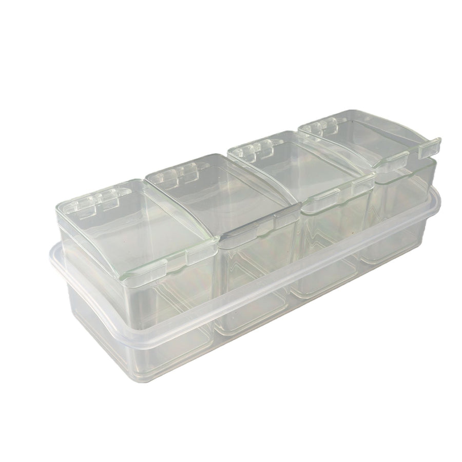 Seasoning Storage Box Spice Pots Storage Container Condiment Jar with Cover and Spoon for Salt Monosodium