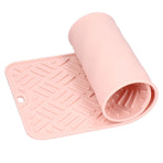 Silicone Heat Insulation Pad Desktop AntiScaldWaterproof Silicone Pad for Home Kitchen(Pink, 45x20cm )