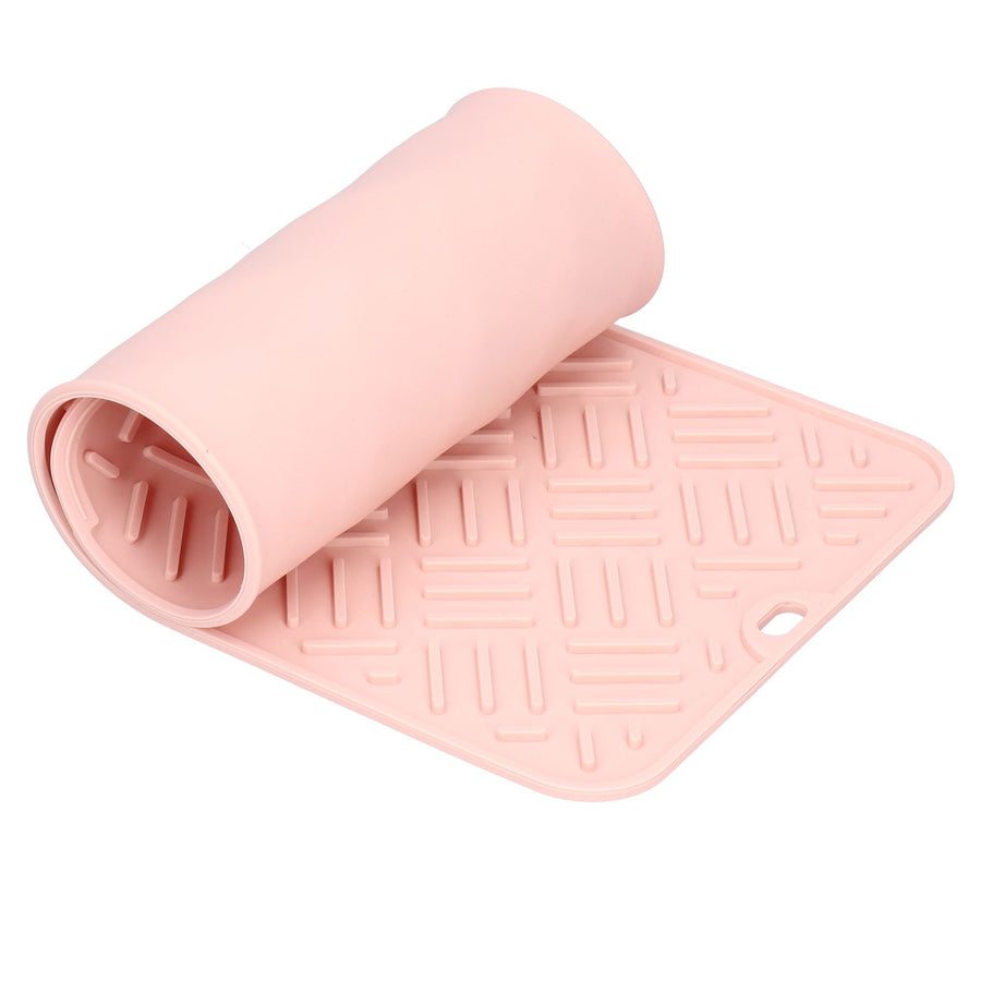 Silicone Heat Insulation Pad Desktop AntiScaldWaterproof Silicone Pad for Home Kitchen(Pink, 45x20cm )