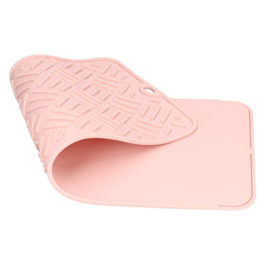 Silicone Heat Insulation Pad Desktop AntiScaldWaterproof Silicone Pad for Home Kitchen(Pink, 45x20cm )