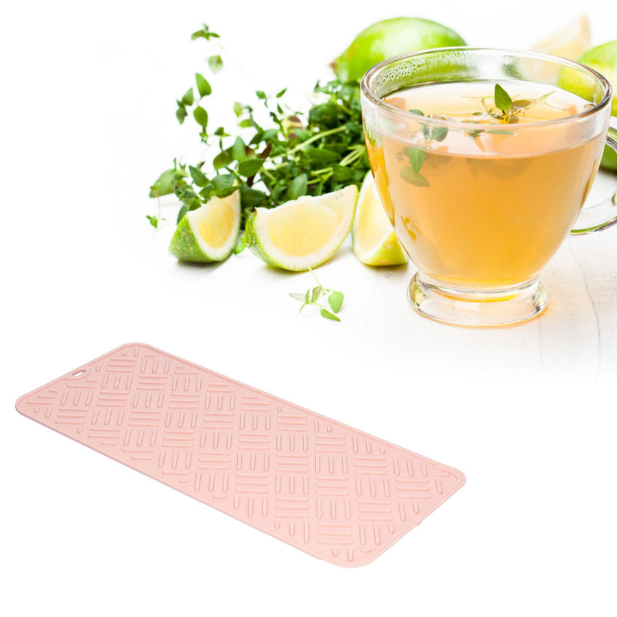 Silicone Heat Insulation Pad Desktop AntiScaldWaterproof Silicone Pad for Home Kitchen(Pink, 45x20cm )