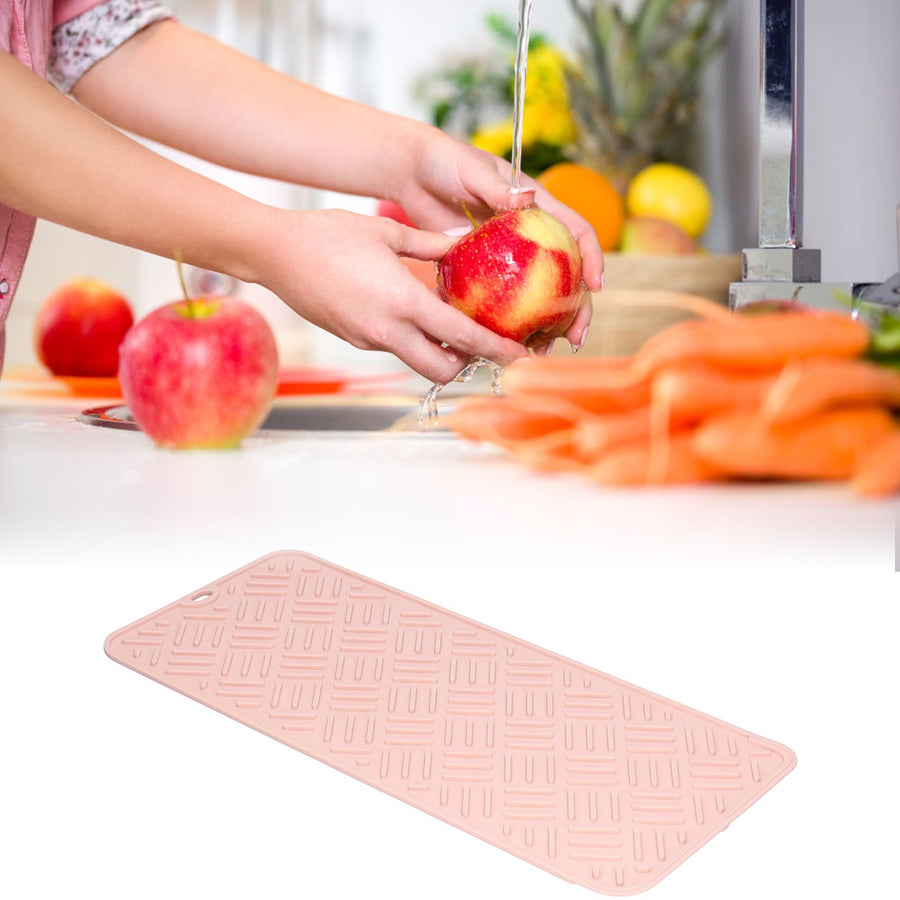 Silicone Heat Insulation Pad Desktop AntiScaldWaterproof Silicone Pad for Home Kitchen(Pink, 45x20cm )
