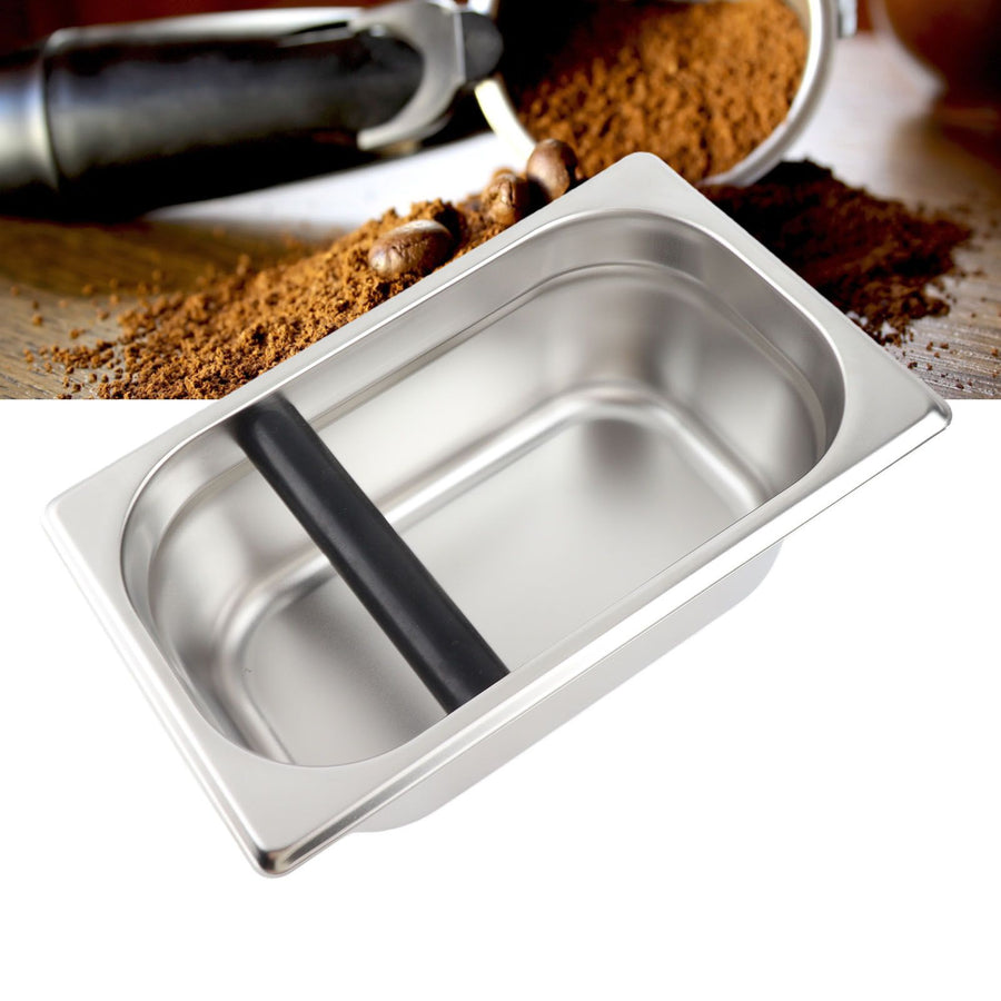 Large Coffee Knock Box Stainless Steel Coffee Grounds Container Residue Bucket Waste BinRetangular