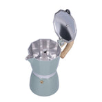 300ML Coffee Pot Moka Maker Coffee Kettle for Gas Stove Ethanol Stove Electrothermal FurnaceCyan Blue
