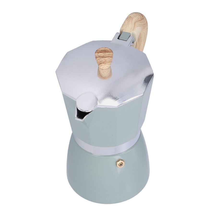 300ML Coffee Pot Moka Maker Coffee Kettle for Gas Stove Ethanol Stove Electrothermal FurnaceCyan Blue