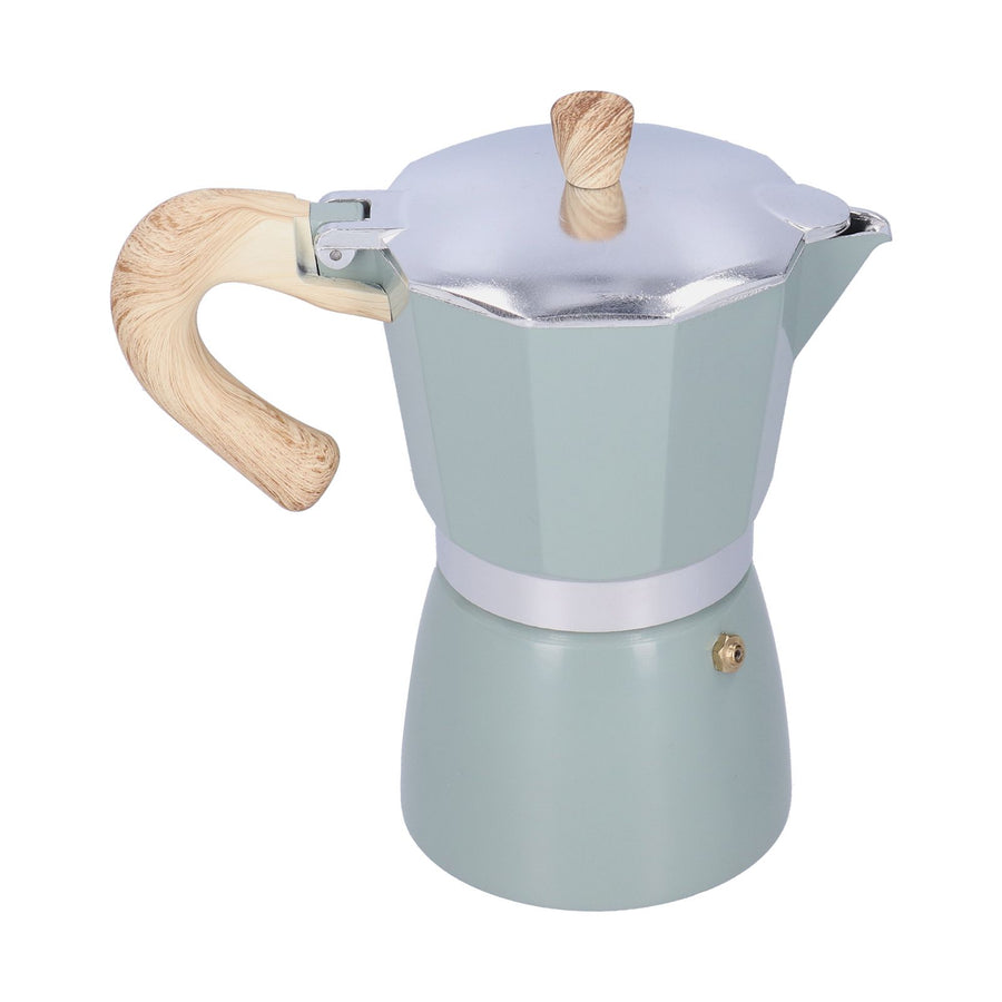 300ML Coffee Pot Moka Maker Coffee Kettle for Gas Stove Ethanol Stove Electrothermal FurnaceCyan Blue
