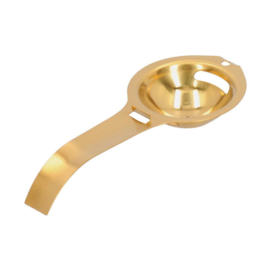 Egg Yolk White Separator Stainless Steel Egg Divider Strainer Filter with Long Handle for KitchenGold
