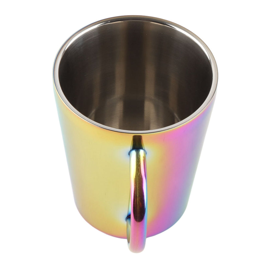 300ml Double Layer Water Cup with Handle Stainless Steel Coffee Insulated Mug for HomeColorful