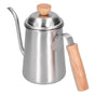650ML Drip Coffee Pot Stainless Steel Long Gooseneck Spout Coffee Kettle with Wooden Handle