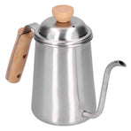 650ML Drip Coffee Pot Stainless Steel Long Gooseneck Spout Coffee Kettle with Wooden Handle
