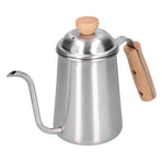 650ML Drip Coffee Pot Stainless Steel Long Gooseneck Spout Coffee Kettle with Wooden Handle