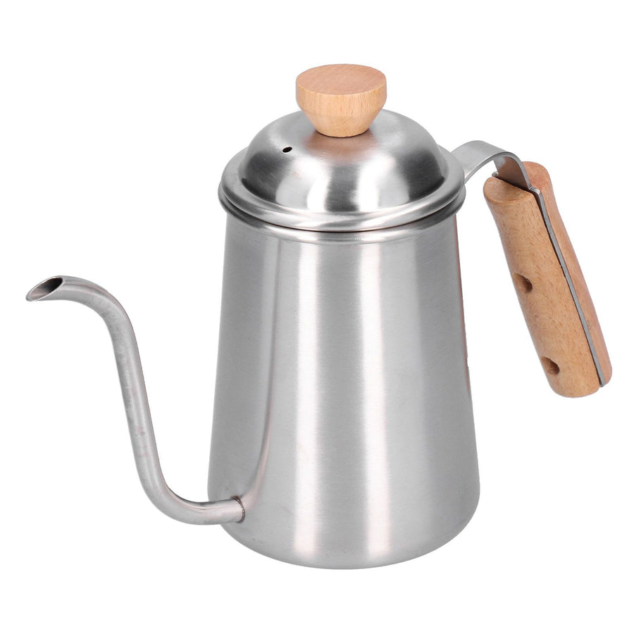 650ML Drip Coffee Pot Stainless Steel Long Gooseneck Spout Coffee Kettle with Wooden Handle