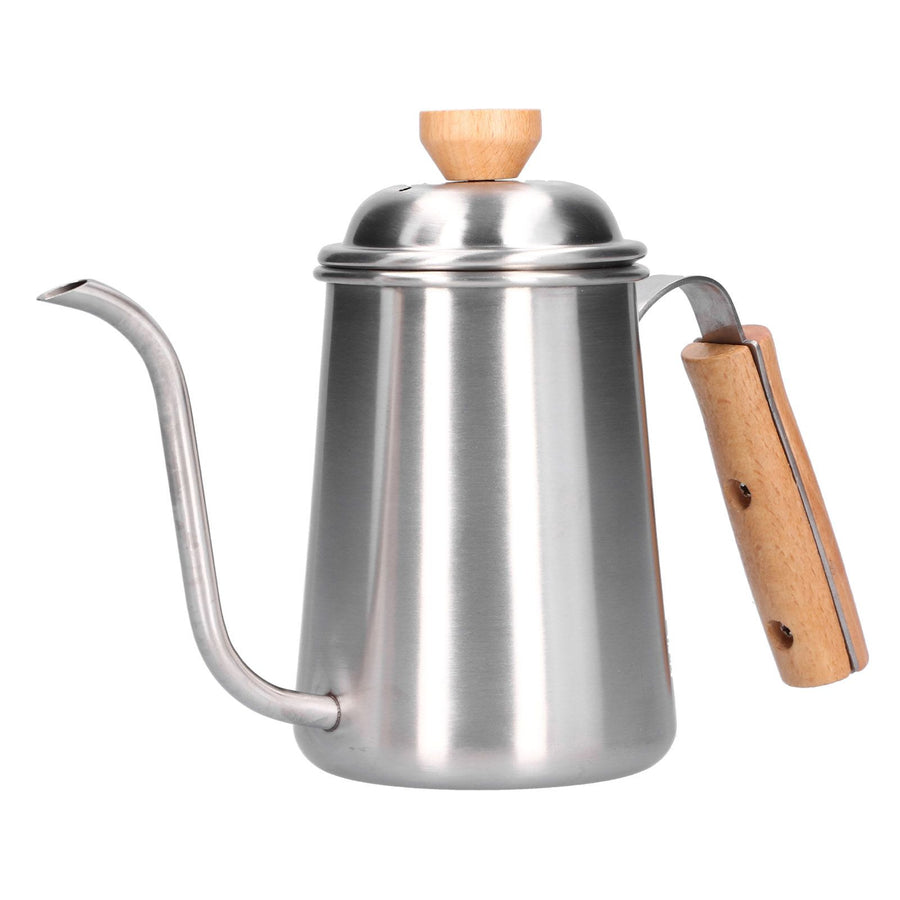 650ML Drip Coffee Pot Stainless Steel Long Gooseneck Spout Coffee Kettle with Wooden Handle