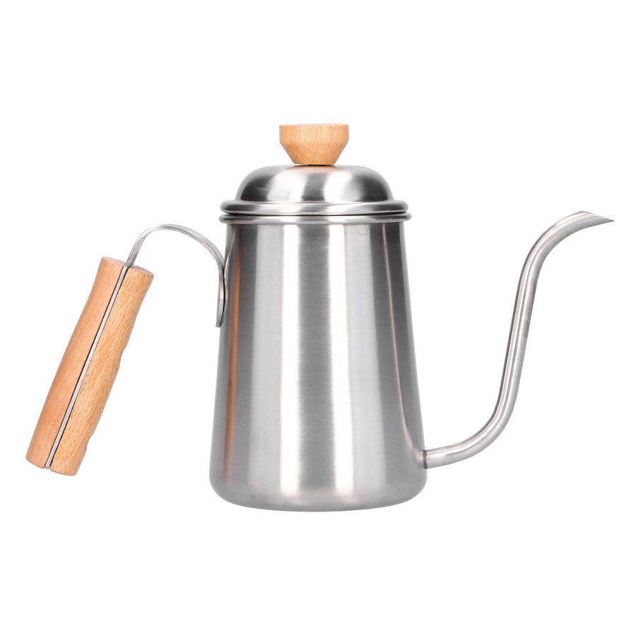650ML Drip Coffee Pot Stainless Steel Long Gooseneck Spout Coffee Kettle with Wooden Handle