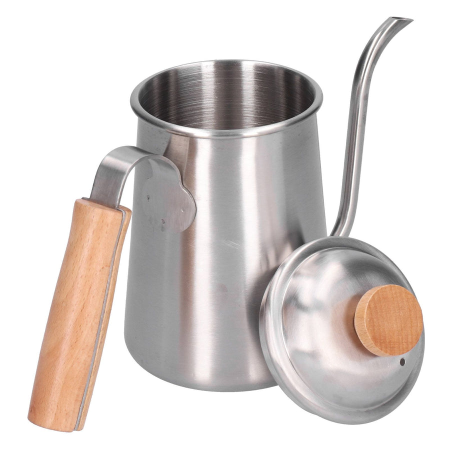 650ML Drip Coffee Pot Stainless Steel Long Gooseneck Spout Coffee Kettle with Wooden Handle