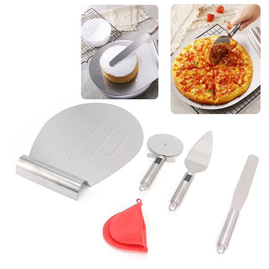Pizza Spatula 5PCS Stainless Steel Blade Polishing Process Pizza Shovel Pizza CuttingTool