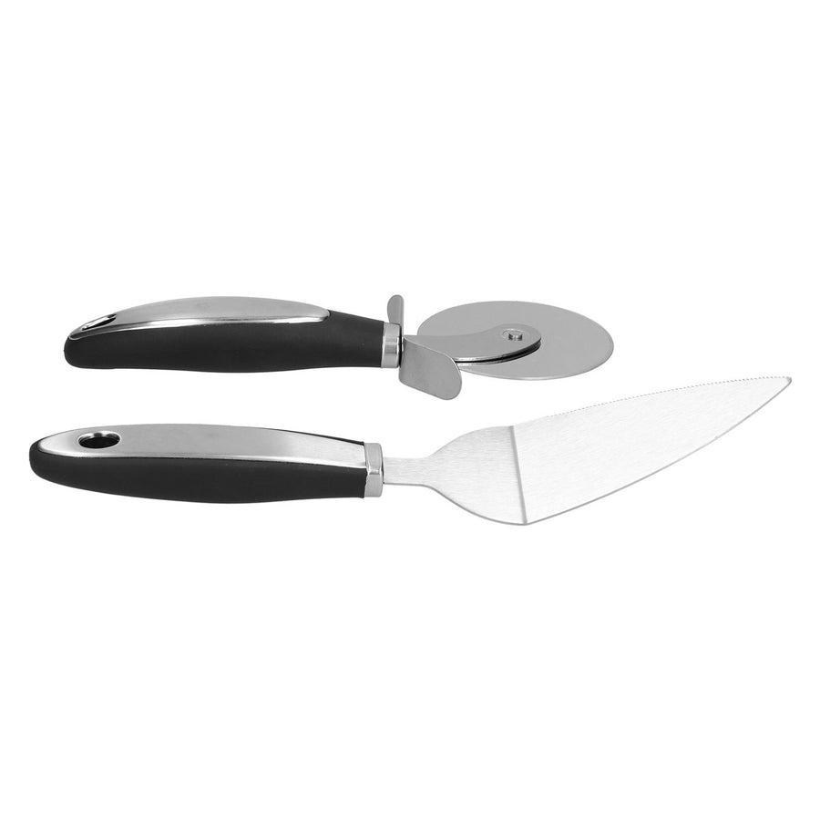 2Pcs set Pizza Cutter Spatula Stainless Steel Pizza Spatula Spade with Non Slip Handle