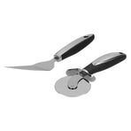 2Pcs set Pizza Cutter Spatula Stainless Steel Pizza Spatula Spade with Non Slip Handle