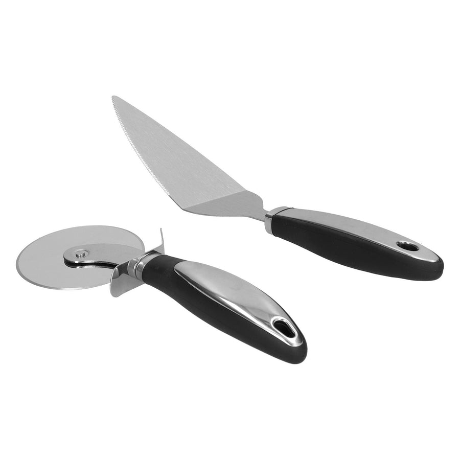 2Pcs set Pizza Cutter Spatula Stainless Steel Pizza Spatula Spade with Non Slip Handle