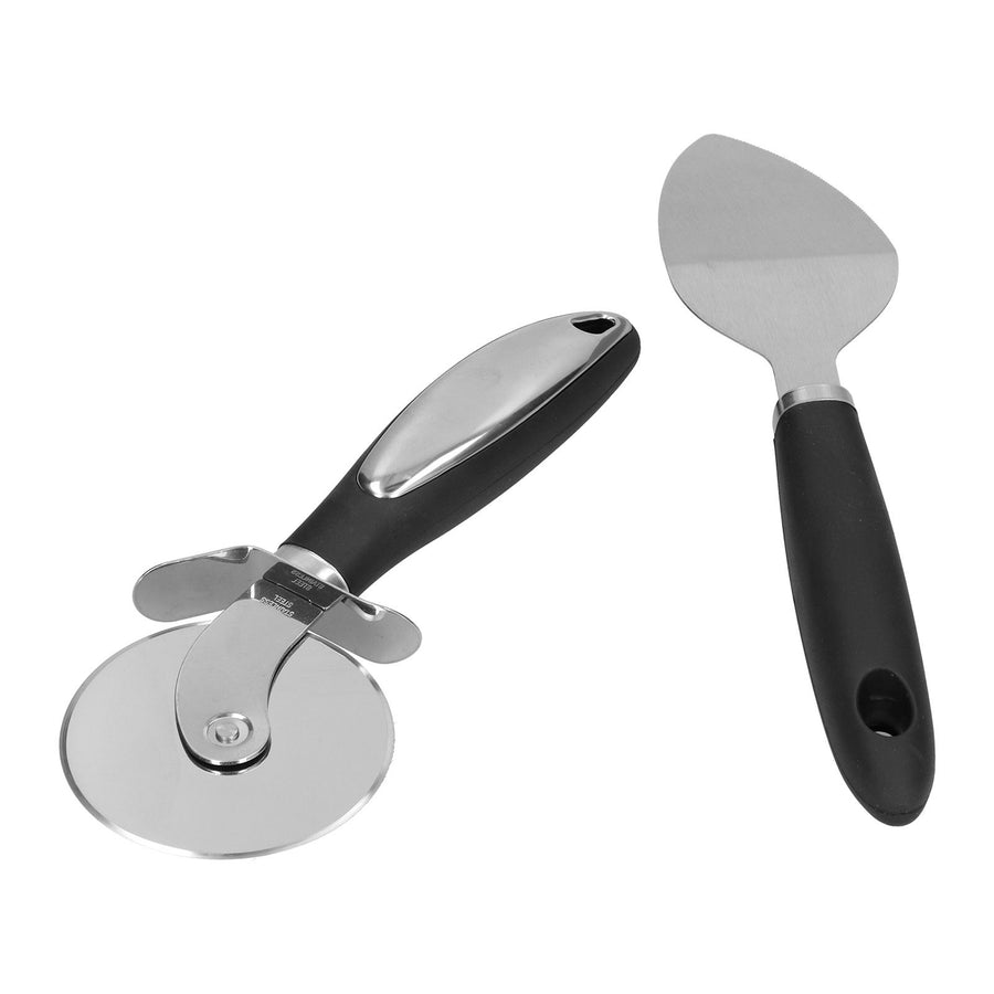 2Pcs set Pizza Cutter Spatula Stainless Steel Pizza Spatula Spade with Non Slip Handle