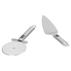 Pizza Cutter 2PCS Stainless Steel Blade Polishing Process Ergonomic Handle Shovel Rolling Cut Pizza Cutter