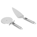 Pizza Cutter 2PCS Stainless Steel Blade Polishing Process Ergonomic Handle Shovel Rolling Cut Pizza Cutter