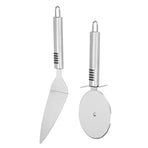 Pizza Cutter 2PCS Stainless Steel Blade Polishing Process Ergonomic Handle Shovel Rolling Cut Pizza Cutter