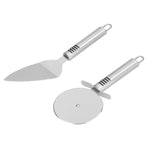 Pizza Cutter 2PCS Stainless Steel Blade Polishing Process Ergonomic Handle Shovel Rolling Cut Pizza Cutter