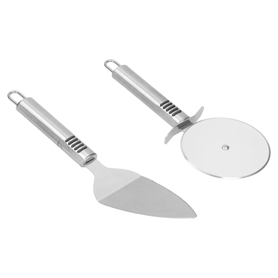 Pizza Cutter 2PCS Stainless Steel Blade Polishing Process Ergonomic Handle Shovel Rolling Cut Pizza Cutter