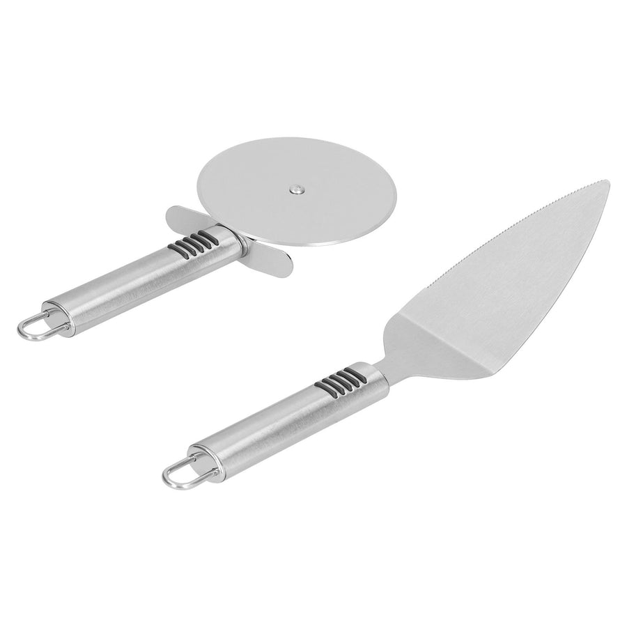 Pizza Cutter 2PCS Stainless Steel Blade Polishing Process Ergonomic Handle Shovel Rolling Cut Pizza Cutter