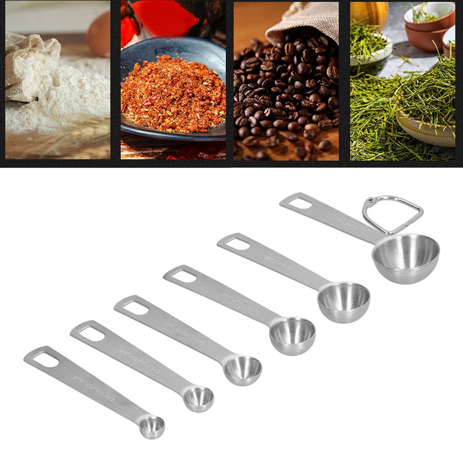 Stainless Steel Measuring Spoon with Scale Seasoning Spoon Set Baking Tool for Home Kitchen6Pcs/Set