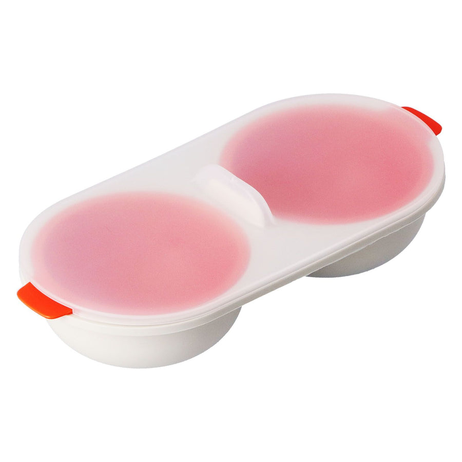 Microwave Egg Cooker Food Grade PP Removable Drain Basket Egg Cooker for Microwave Boiled EggsRed