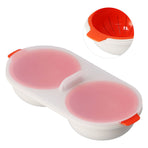Microwave Egg Cooker Food Grade PP Removable Drain Basket Egg Cooker for Microwave Boiled EggsRed