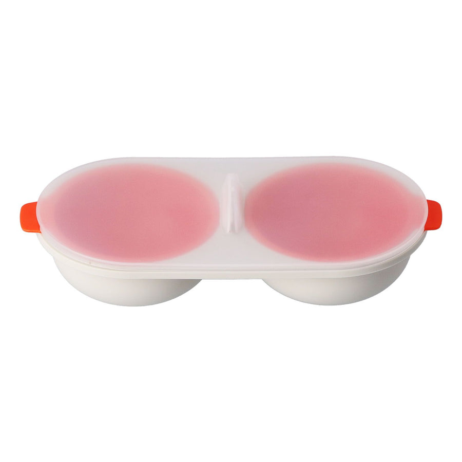 Microwave Egg Cooker Food Grade PP Removable Drain Basket Egg Cooker for Microwave Boiled EggsRed