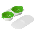 Microwave Egg Cooker Food Grade PP Removable Drain Basket Egg Cooker for Microwave Boiled EggsGreen