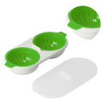 Microwave Egg Cooker Food Grade PP Removable Drain Basket Egg Cooker for Microwave Boiled EggsGreen