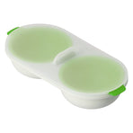 Microwave Egg Cooker Food Grade PP Removable Drain Basket Egg Cooker for Microwave Boiled EggsGreen