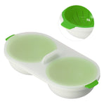 Microwave Egg Cooker Food Grade PP Removable Drain Basket Egg Cooker for Microwave Boiled EggsGreen