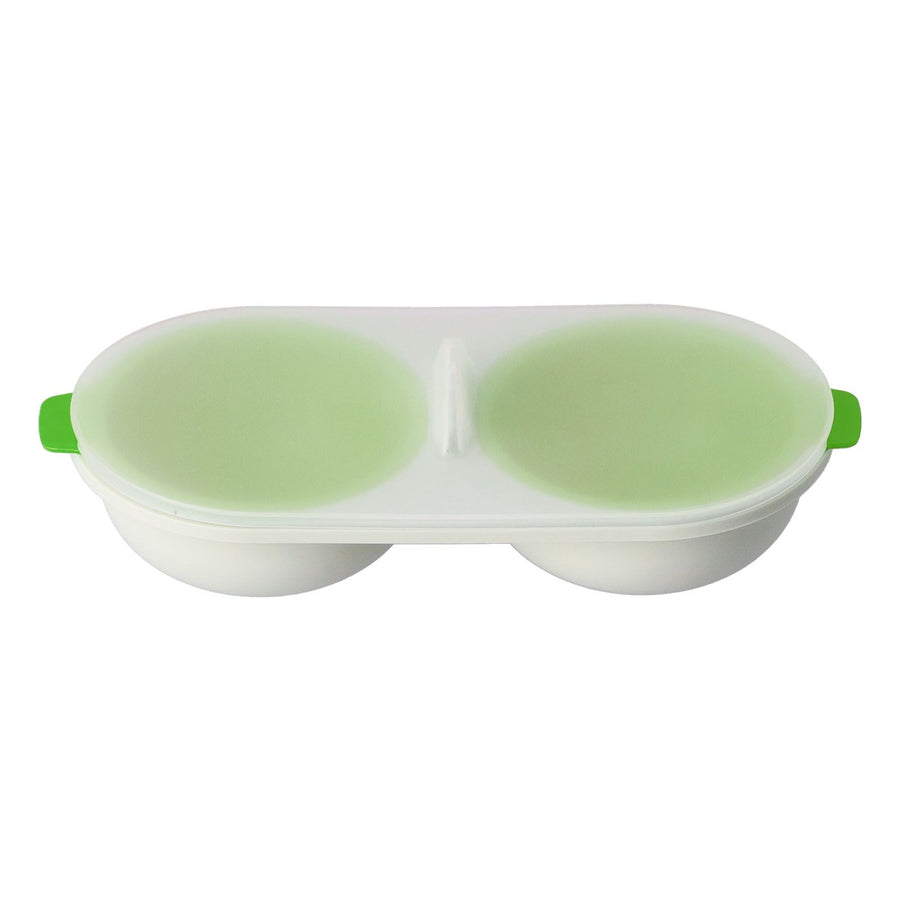 Microwave Egg Cooker Food Grade PP Removable Drain Basket Egg Cooker for Microwave Boiled EggsGreen