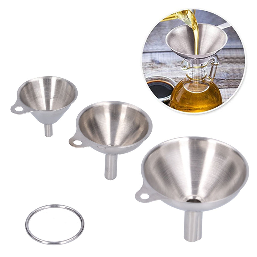 3PCS Stainless Steel Funnel Mini Funnel Oil Vinegar Wine Spice Sauce Leakage Household Oil Leakage