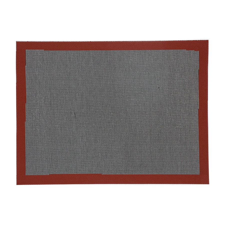 Silicone Hollow Baking Mat Non Slip Oven Liner Heat Resistant Pad Perforated Bread Mat(Red Black )