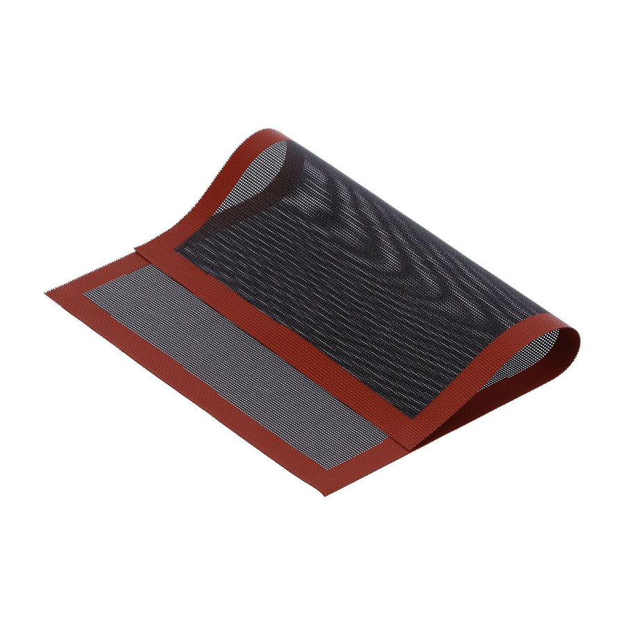 Silicone Hollow Baking Mat Non Slip Oven Liner Heat Resistant Pad Perforated Bread Mat(Red Black )
