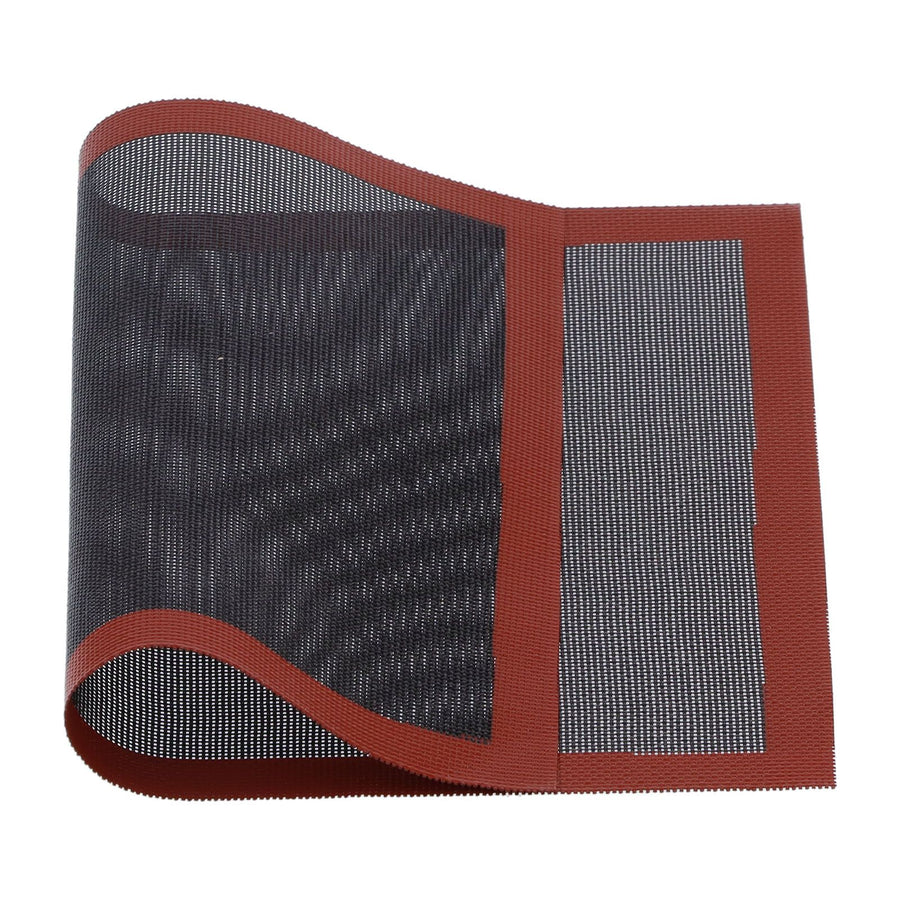 Silicone Hollow Baking Mat Non Slip Oven Liner Heat Resistant Pad Perforated Bread Mat(Red Black )