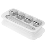 Stainless Steel Ice Cubes Reusable Whiskey Wine Chilling Stones with Ice Tong Storage Box4Pcs